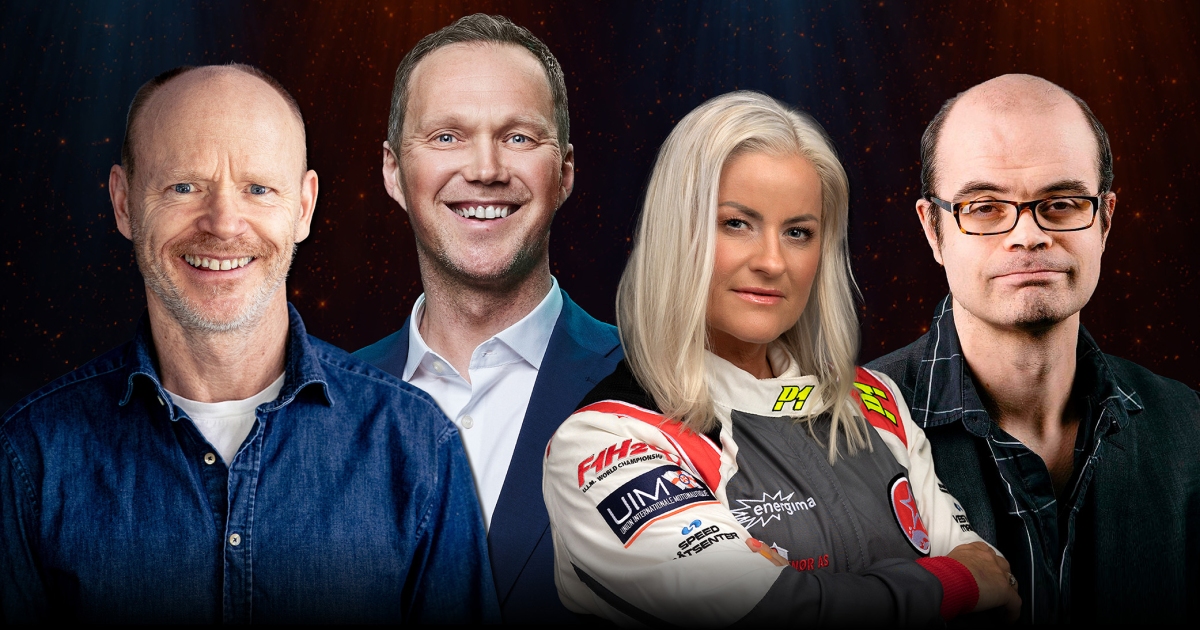 RÅSTERK LINEUP: Det er ikke småtteri som kommer på besøk til B2B ARENA i 2026, når både Harald Eia, Knut Skeie Solberg, Marit Strømøy og Hans Olav Lahlum tar turen til Ålesund.